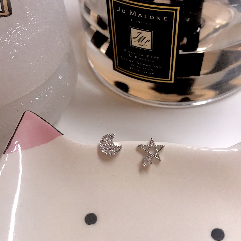 Sliver Moon&Star Earrings